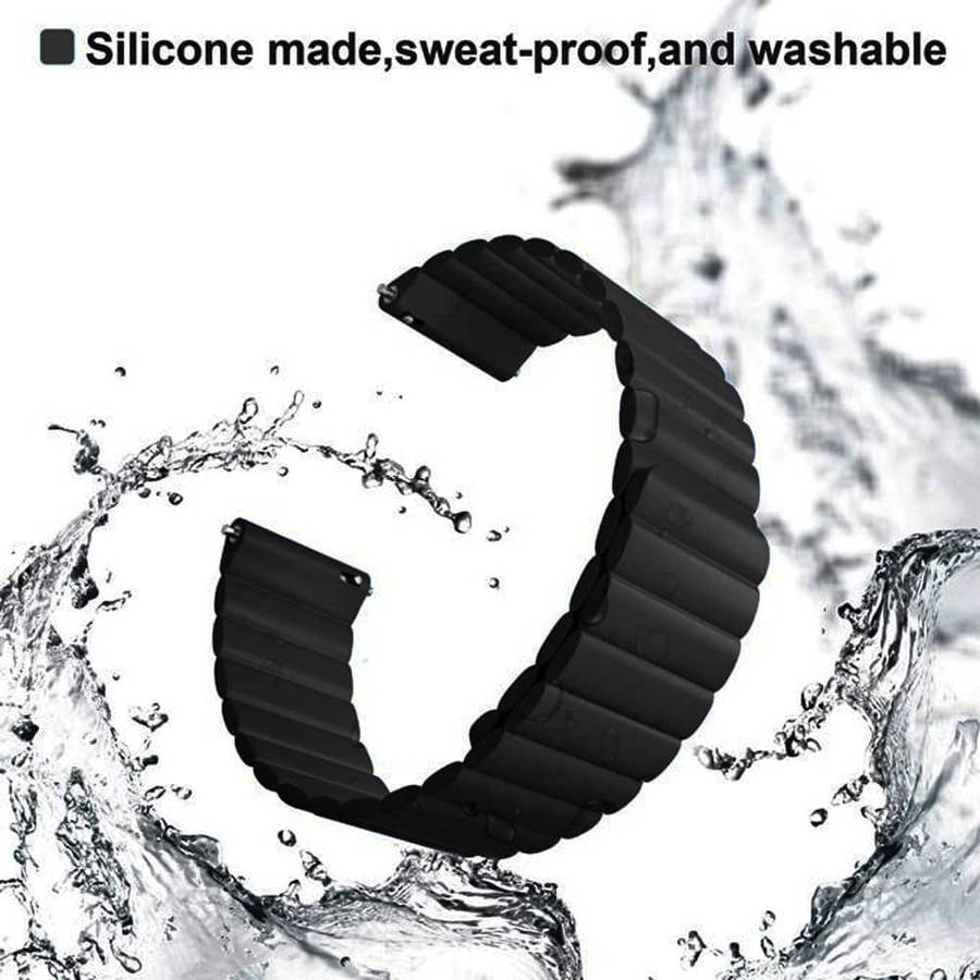 Killer Deals 20mm Universal Silicone Magnetic Strap for Huawei Samsung Garmin - Black