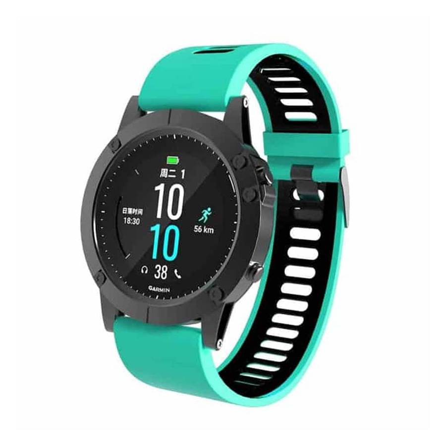 Killer Deals QuickFit 26mm Silicone Strap for Garmin Fenix 6X - Blue & Black