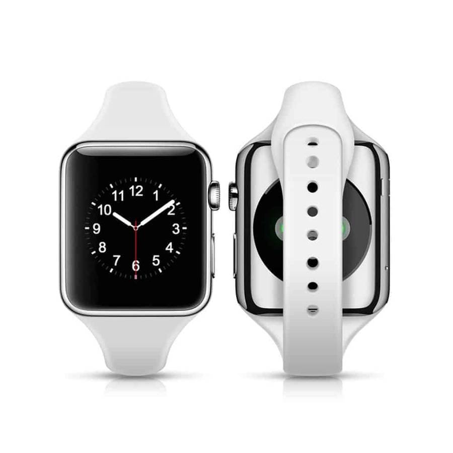 Killer Deals Slim Style Silicone Strap for 42/44/45/49mm Apple Watch- White