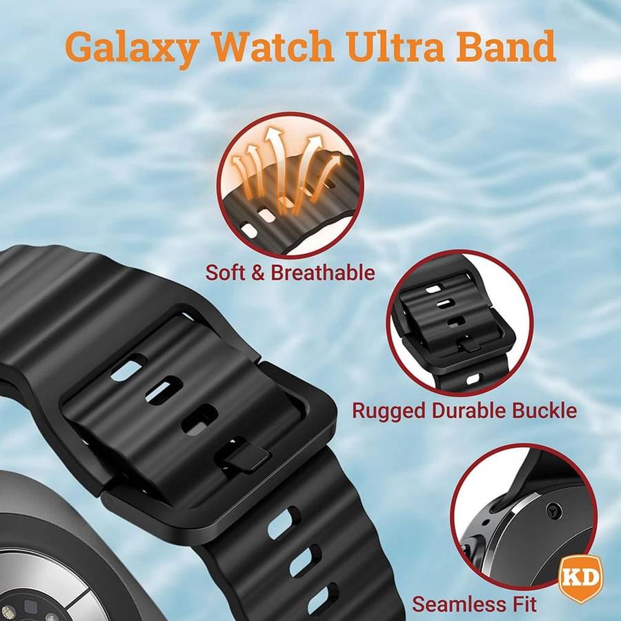Killer Deals Silicone Strap for Samsung Galaxy Watch Ultra 47mm- Black
