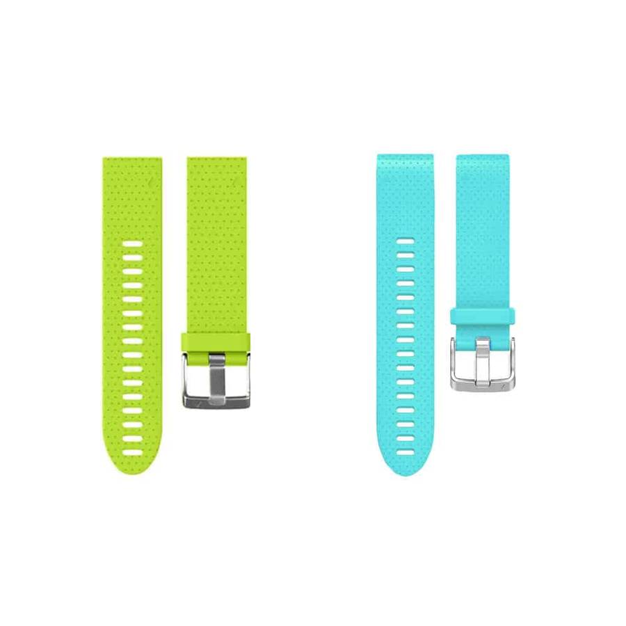 Killer Deals Silicone Strap for 20mm Garmin Fenix 5S/6S - Green+Frost Blue - Combo