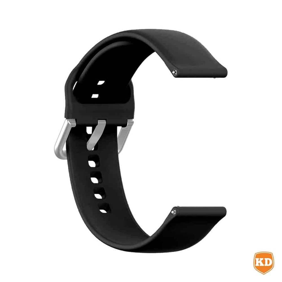 Silicone Strap Compatible with 20mm Garmin/Samsung/Huawei Smartwatch - Black