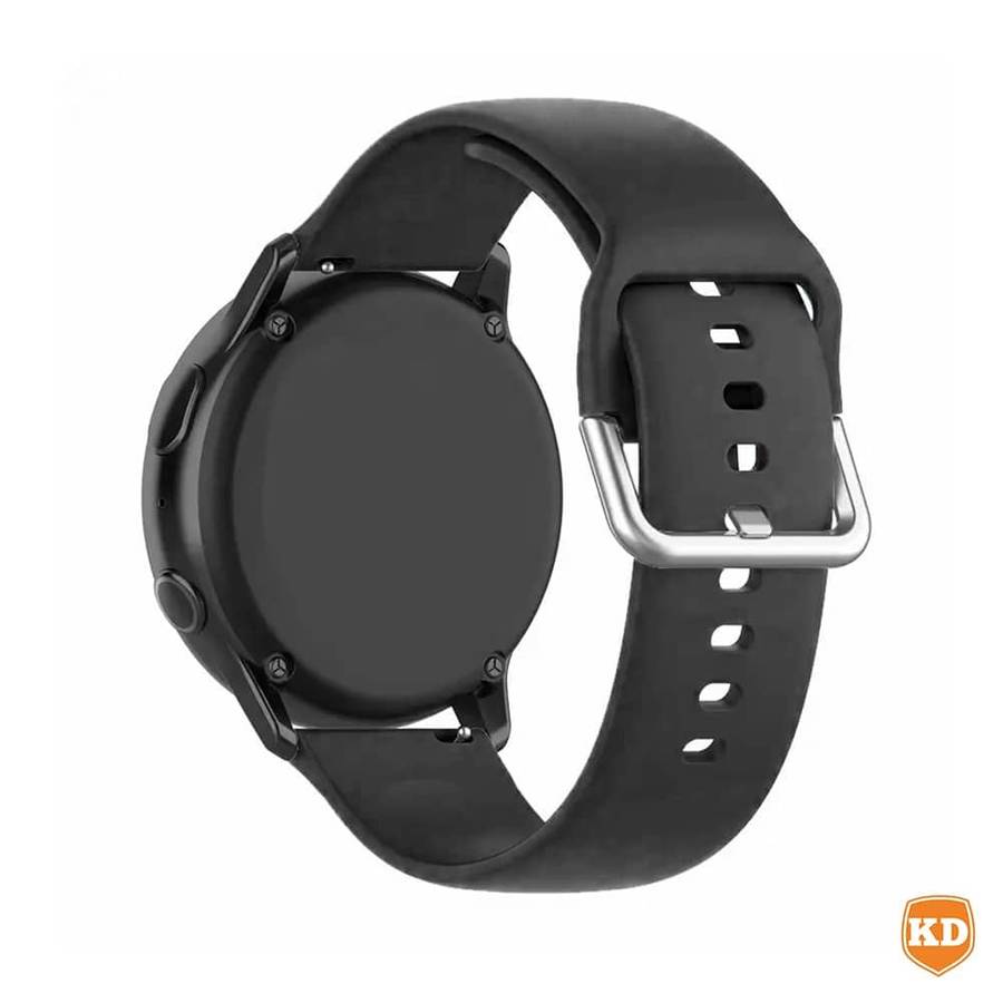 Silicone Strap Compatible with 20mm Garmin/Samsung/Huawei Smartwatch - Black