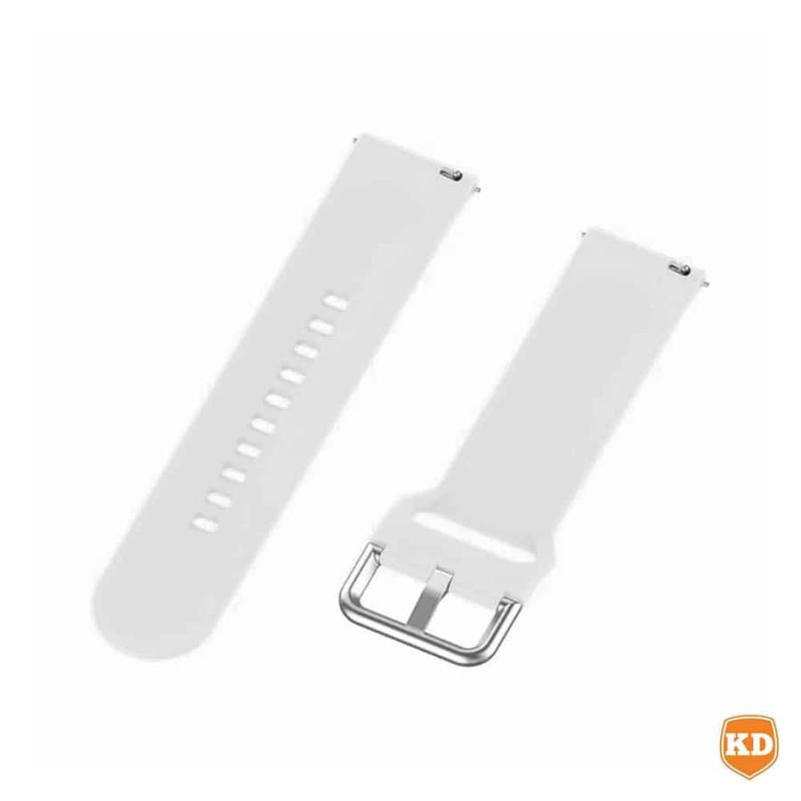 Silicone Strap Compatible with 20mm Garmin/Samsung/Huawei Smartwatch - White
