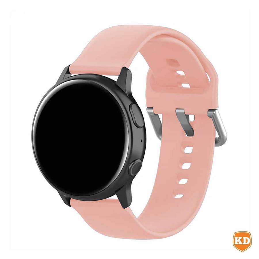 Silicone Strap Compatible with 20mm Garmin/Samsung/Huawei Smartwatch - Pink