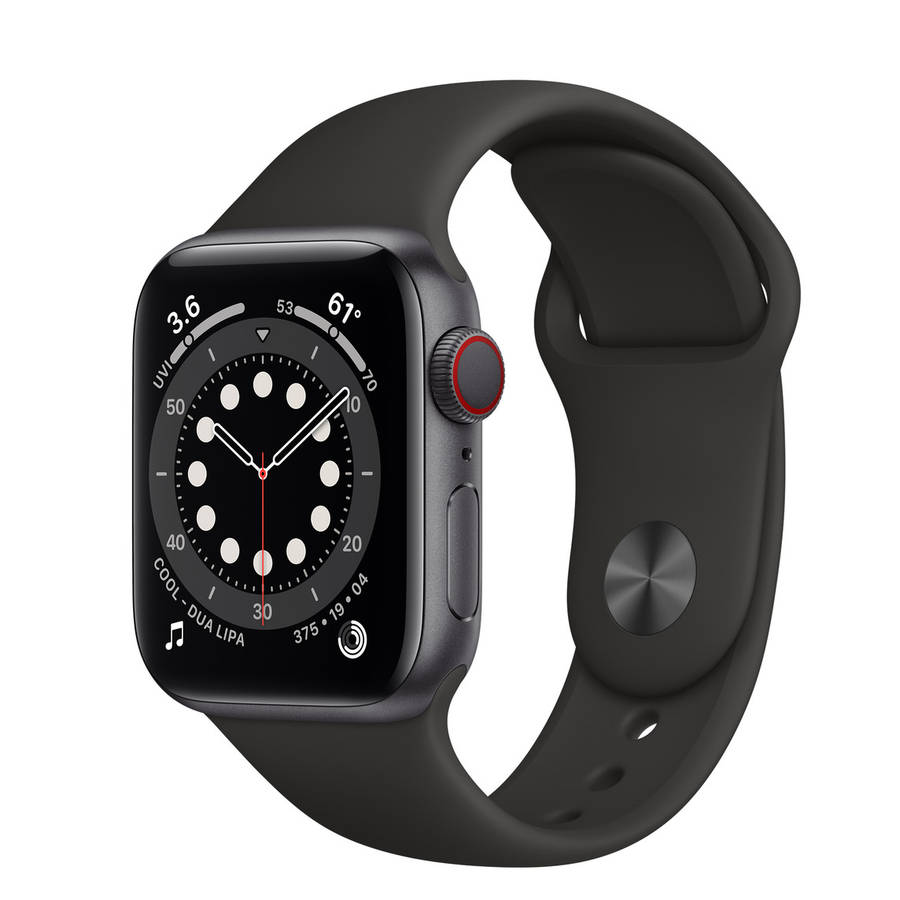 Apple Watch Series 6 GPS + Cellular (44mm) - Space Grey Case with Black Sport Band CPO