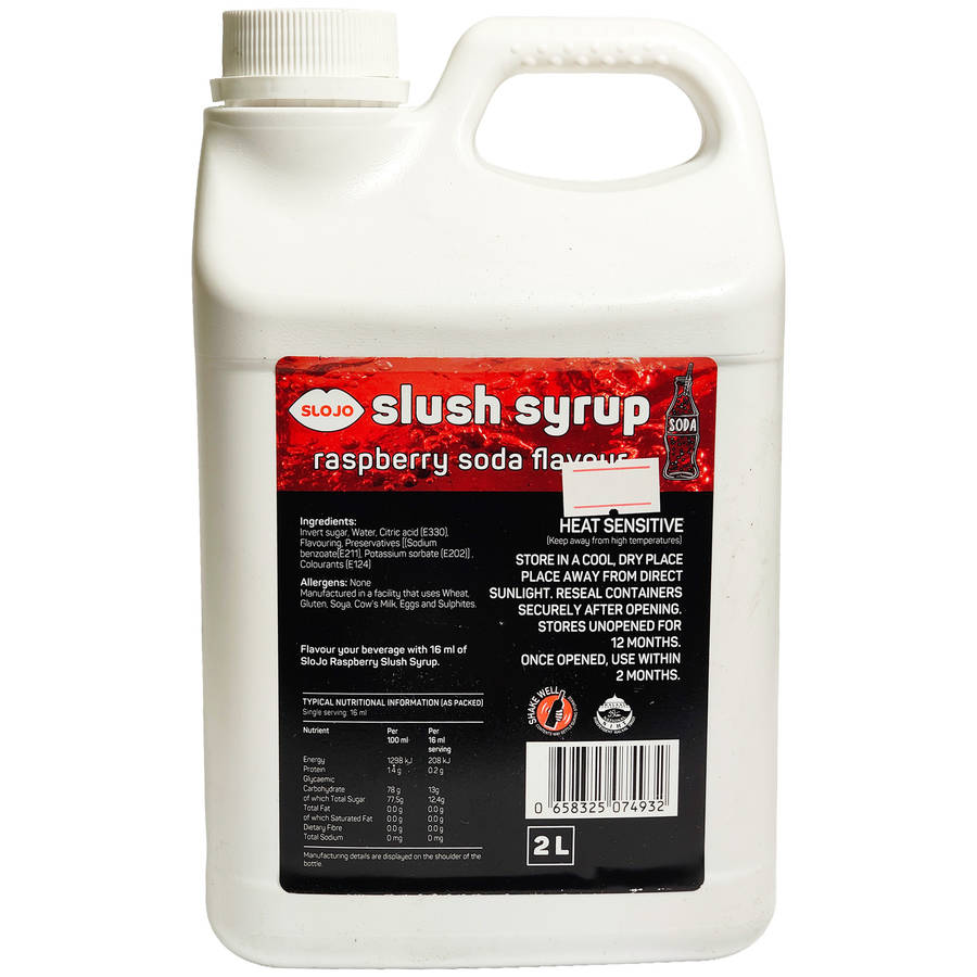 SLOJO SLUSH RASPBERRY SODA FLAVOURED SYRUP 2L