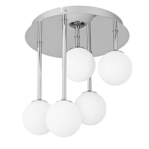 Polished Chrome with White Glass
