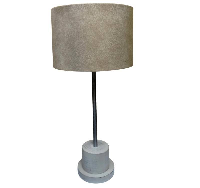 Solid Wood Cream Wash Base Table Lamp + Light Brown Shade | WF148