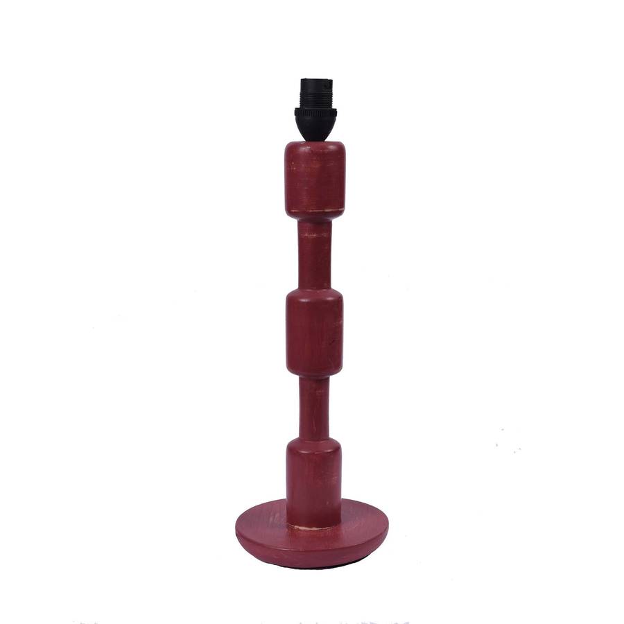 Red Wood Table Lamp