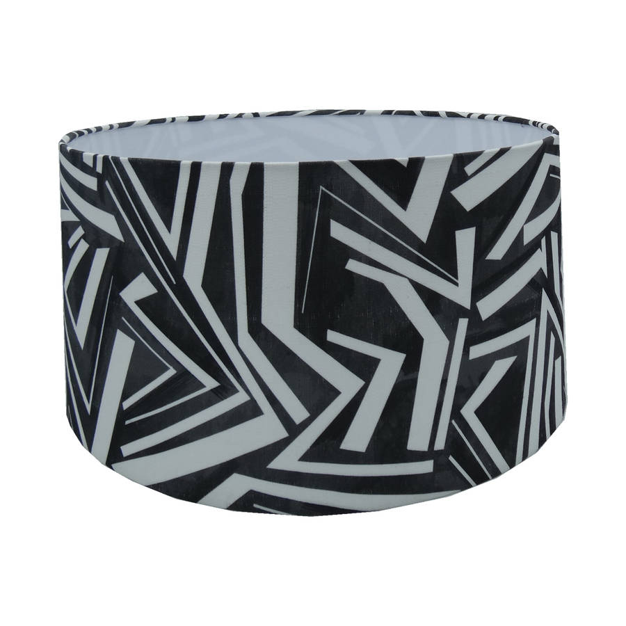 Drum Lampshade with Zebra Print Material | S138