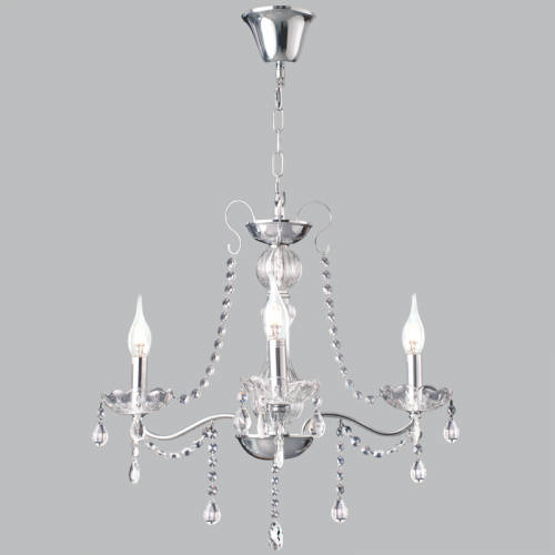 Polished Chrome Chandelier with Crystals | CH104/3 CHROME