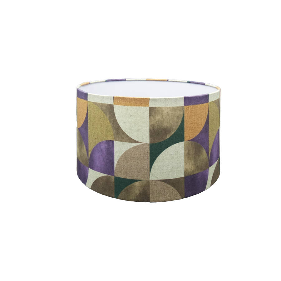 Drum Lampshade with Mellow Print Material | S129