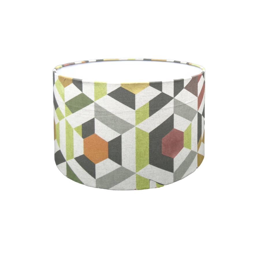 Drum Lampshade with Geo Material | S129