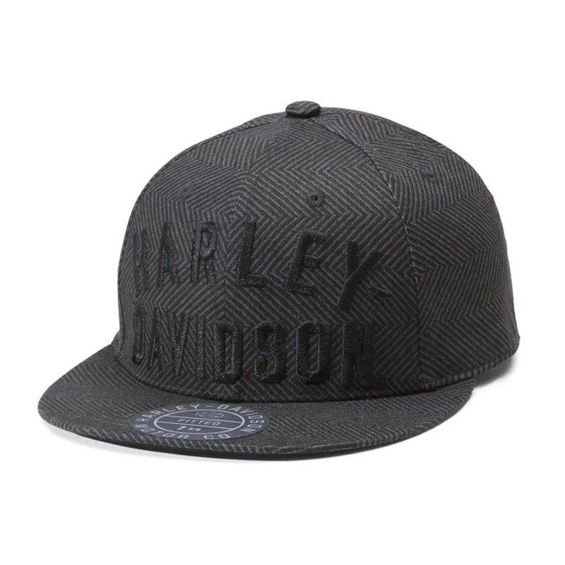 Men's Staple Fitted Novelty Cap - Black Herringbone - L