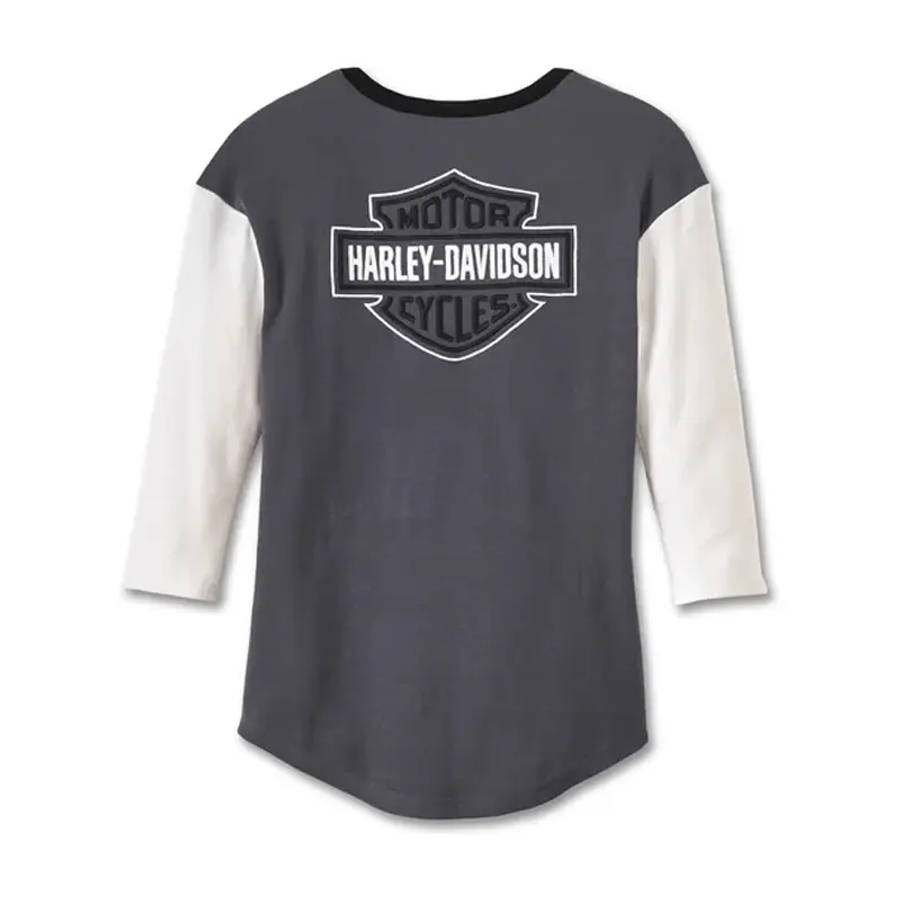 Women's Pride Contrast Henley - Colorblocked - Blackened Pearl - XL XL