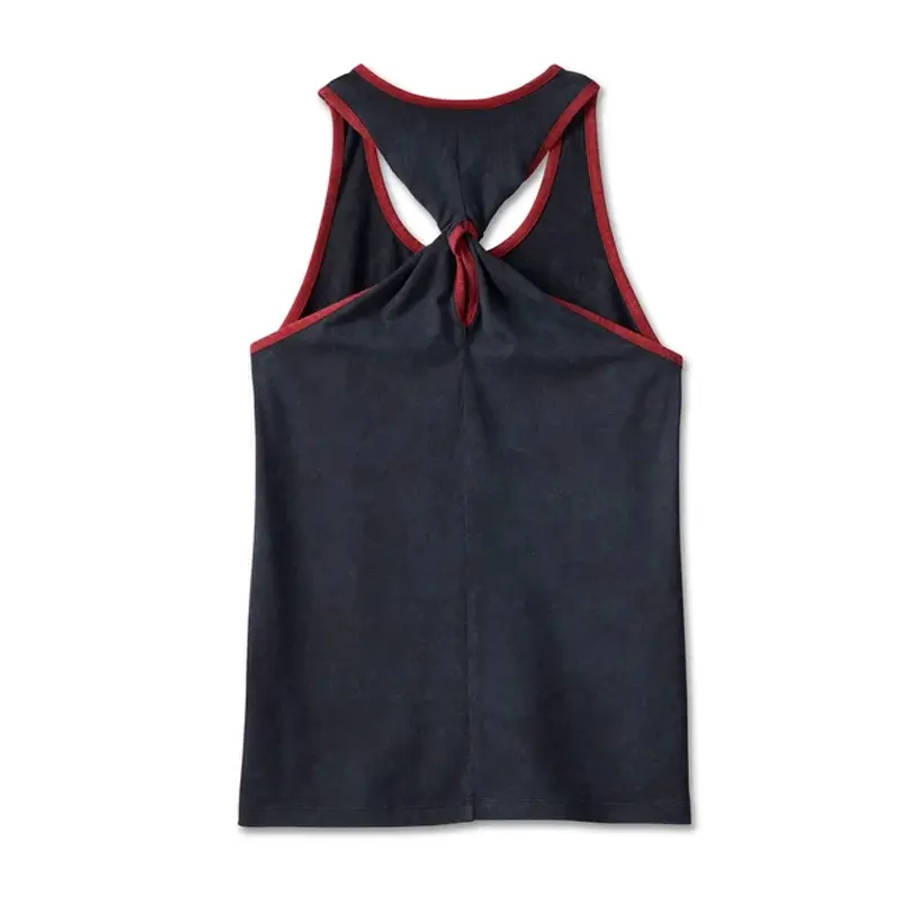Women's National Anthem Twist Back Tank - Black Beauty - L L