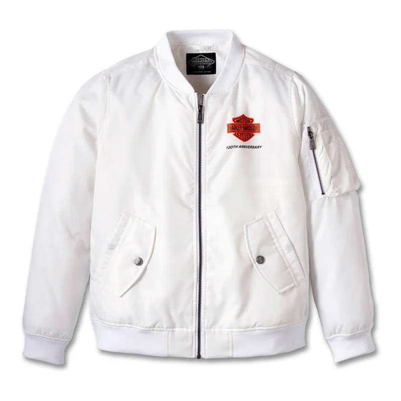 Womens 120th Anniversary Bomber Jacket White - L