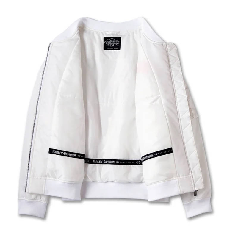 Womens 120th Anniversary Bomber Jacket White - L