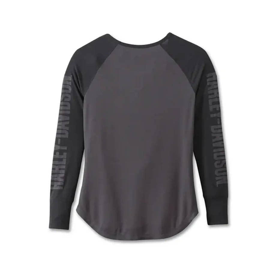 Women's Authentic Bar &amp; Shield Rib-Knit Top - Colorblocked - Blackened Pearl - XL XL