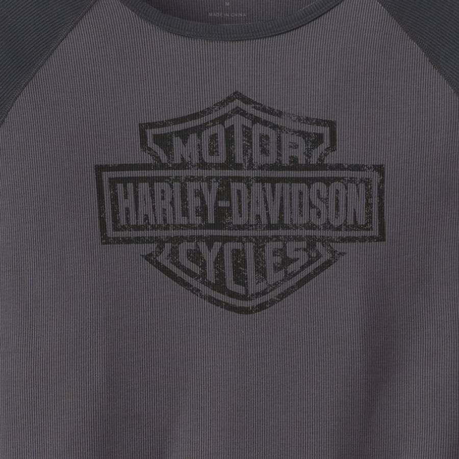 Women's Authentic Bar &amp; Shield Rib-Knit Top - Colorblocked - Blackened Pearl - XL XL