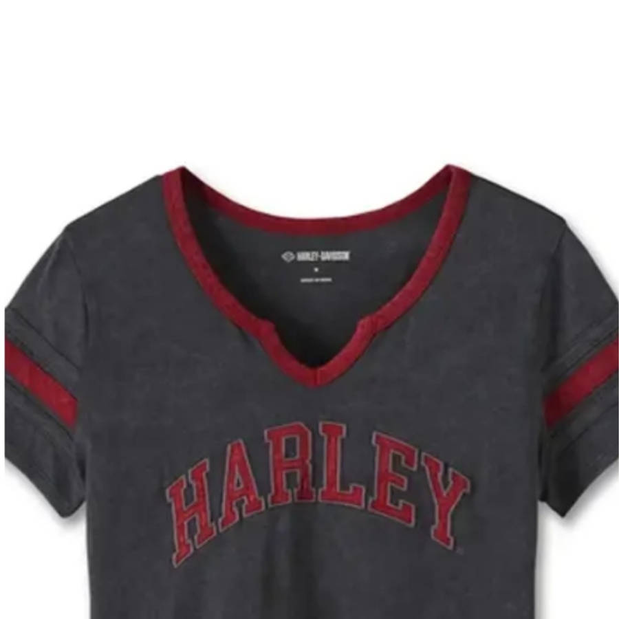 Women's American Notch Neck Tee - Black Beauty - S S
