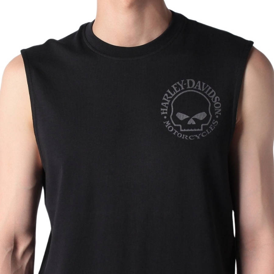 Men's Willie G Skull Muscle Tee - Black Beauty - 3XL 3XL
