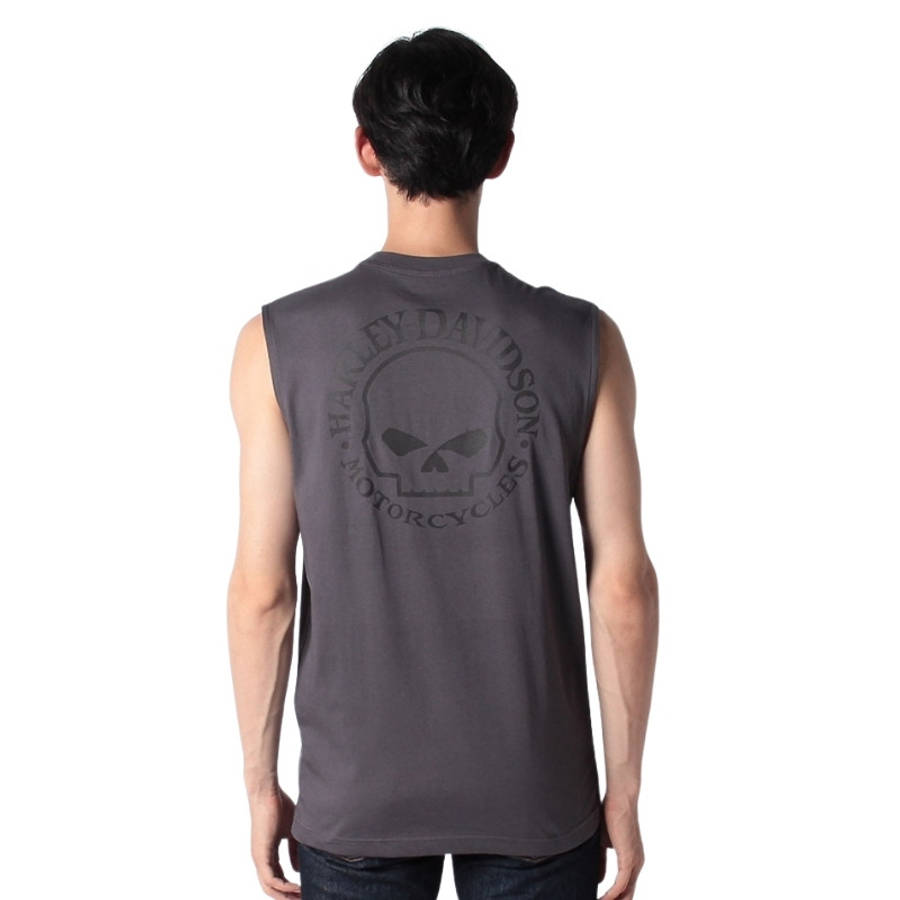 Men's Willie G Skull Muscle Tee - Blackened Pearl - 4XL 4XL