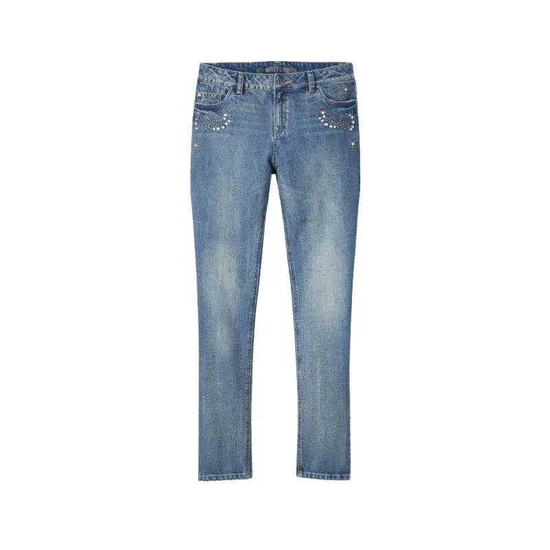 Women's Studded Out Embellished Denim Bottoms - 26