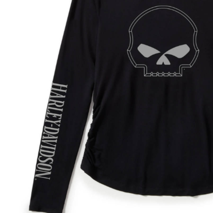 Womens Willie G Skull Long Sleeve Raglan Top - 2XL 2XL