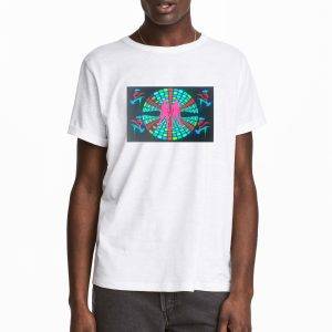 EL Panel Tshirts: Sound activated LED Light up Tshirt | Android Music Bot - L, Red