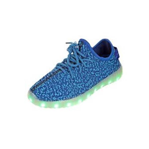 LED Light Up Rechargeable Unisex Fabric Style Urban Casual Sneaker Takkies | Blue |