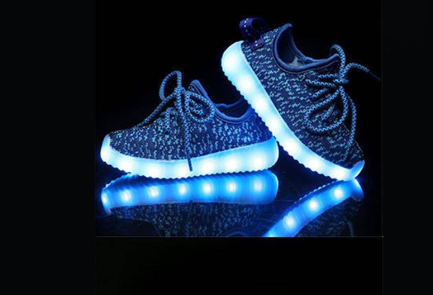 LED Light Up Rechargeable Unisex Fabric Style Urban Casual Sneaker Takkies | Blue |