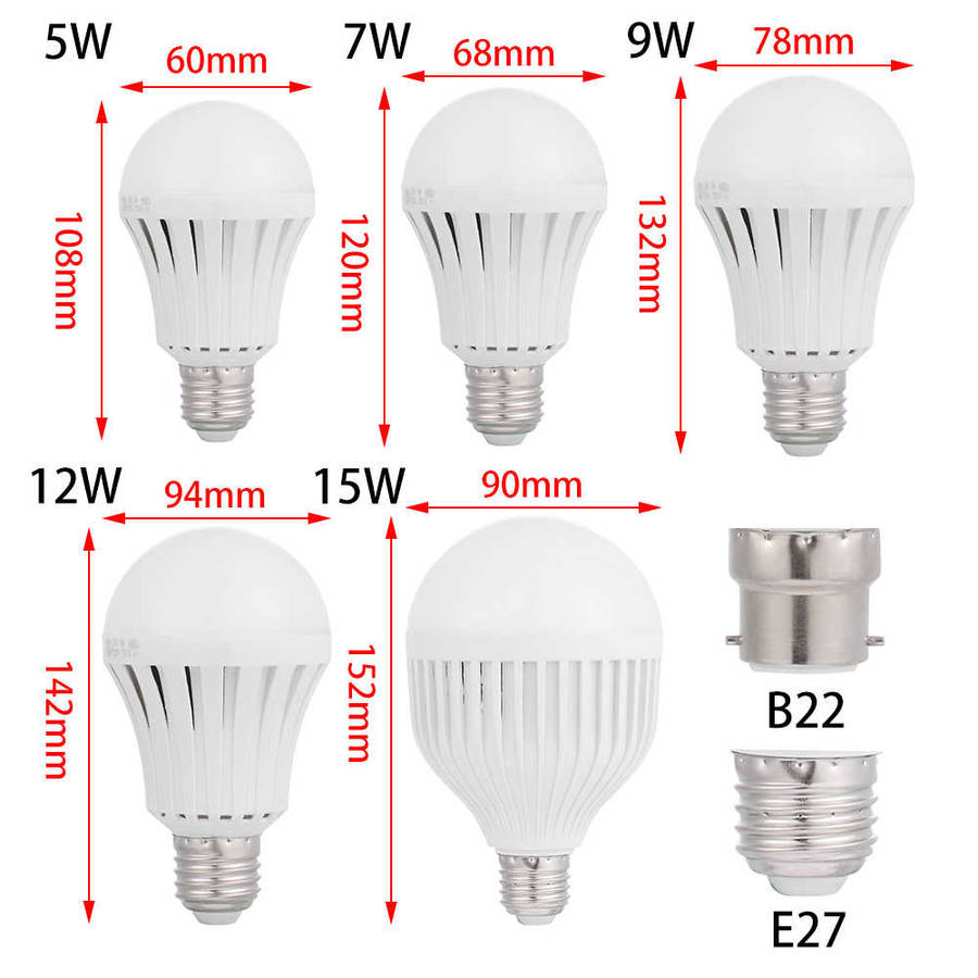 Load Shedding 12W Rechargeable Smart LED Bulb - Pack of 6