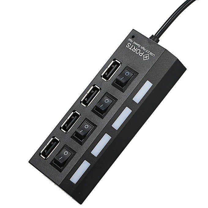 4-Port SuperSpeed USB 3.0 Hub with Individual On/Off Switches
