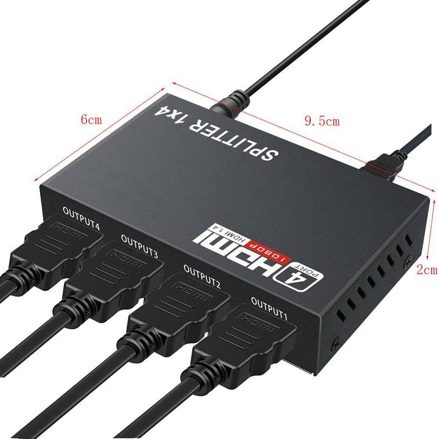 HDMI Splitter 1 to 4 Adapter Converter for HDTV 3D TV