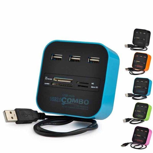 USB 2.0 HUB & Card Reader - Black