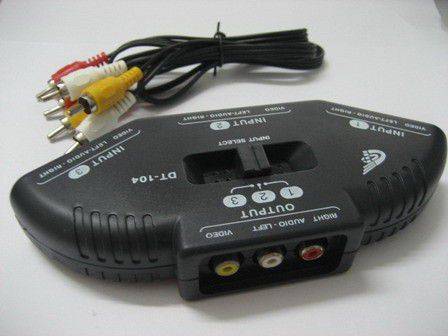 Game Selector DVD 3-Port RCA Switch AV Selector &amp; Video RCA Splitter