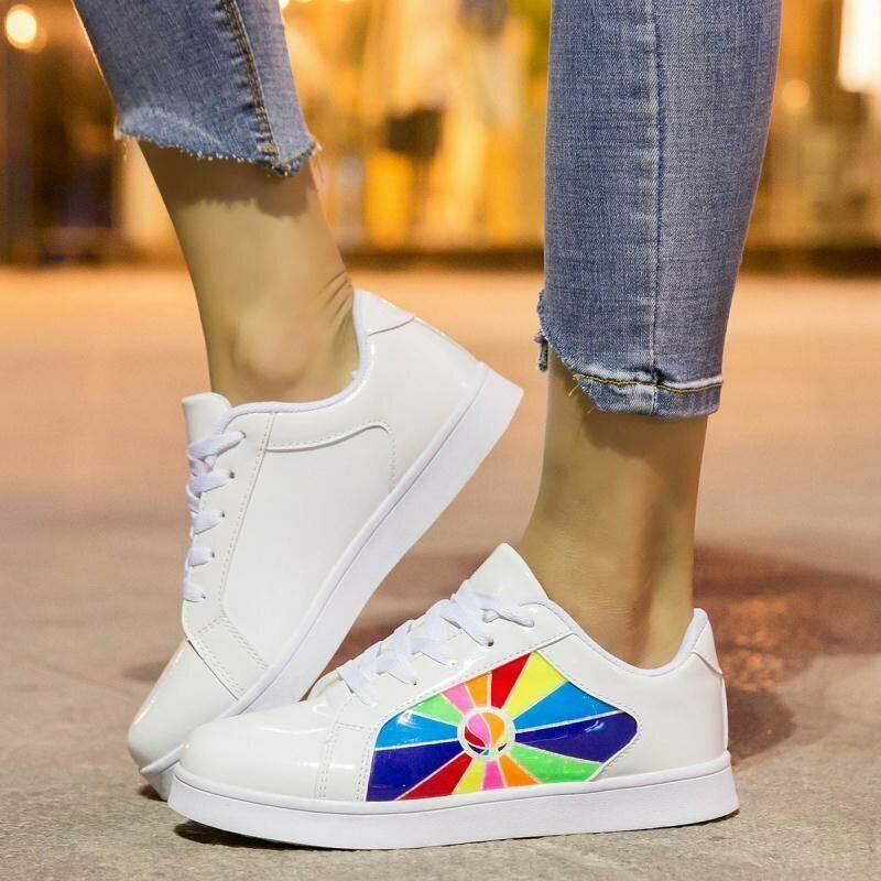 LED Light-Up Rechargeable Rainbow Sneakers - Kids sizes SA 7 - 2 / BLACK