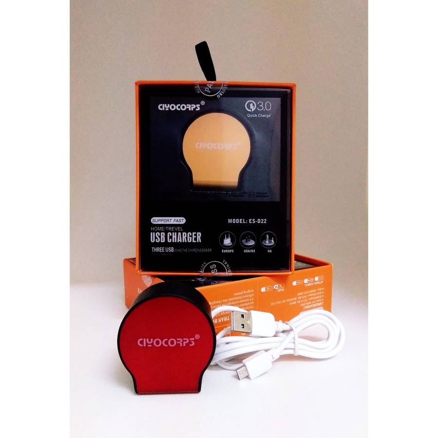 Dual USB wall travel charger EX D22 EU plug type - various colours