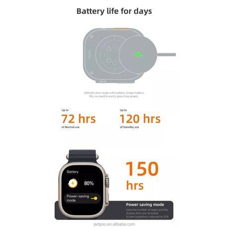 HZ8 - Ultra Max Smart Watch Mobile Device Users- Grey/Silver