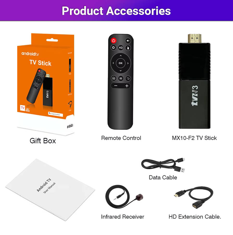 TVR3 Stick UHD 4K Android TV  Netflix, Showmax, TED & YouTube Pre-Loaded
