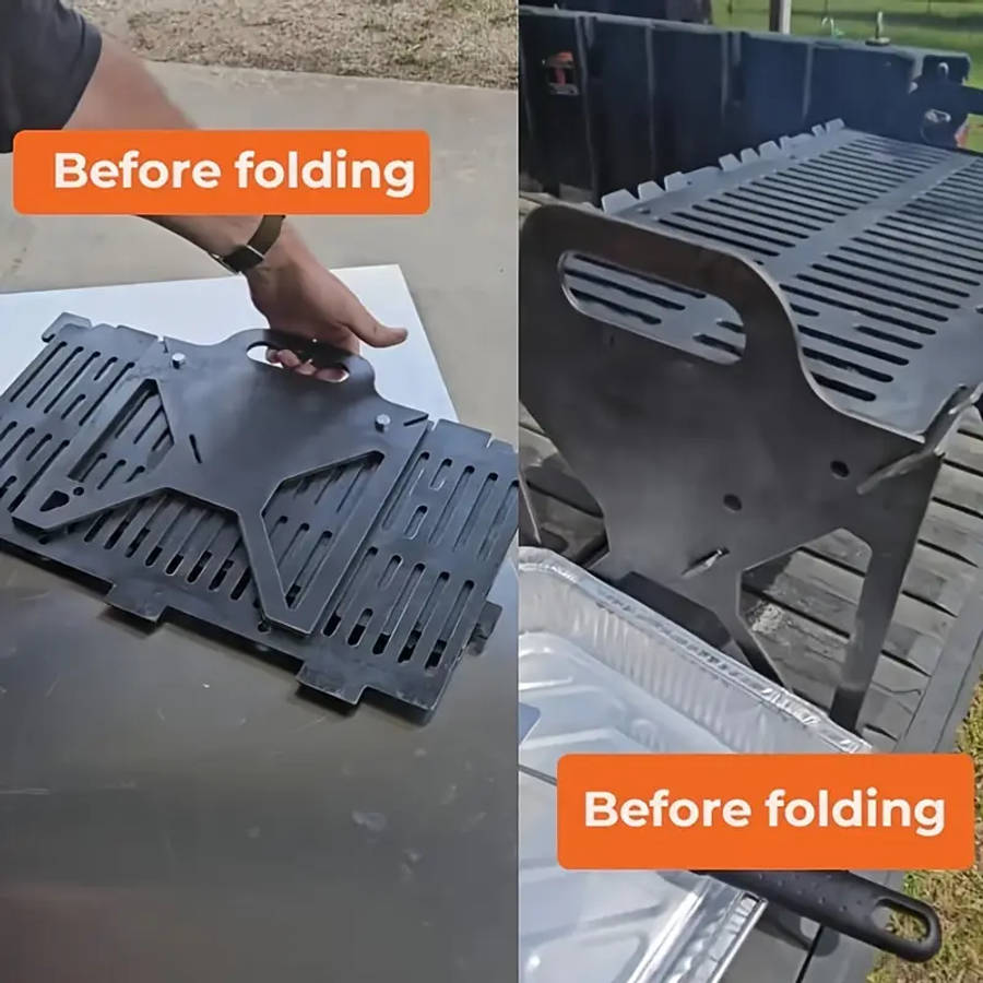 F@RGE Portable Carbon Steel Collapsible Braai  Grill - Safe, Lightweight & Compact