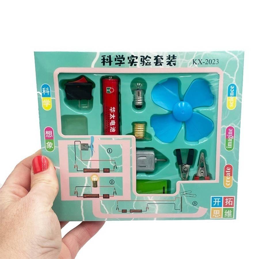 DIY Electric Circuit with Motor and Fan Science Experiment Kit-Set of 4