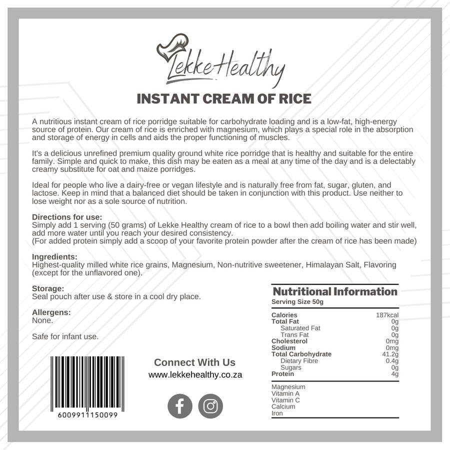 Milk Tart Instant Cream of Rice