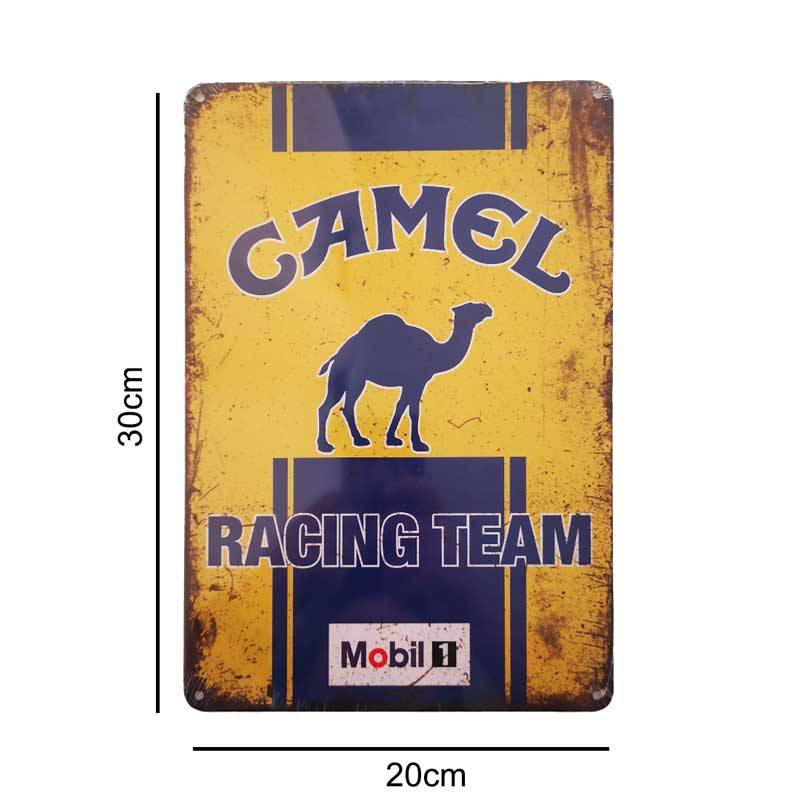Vintage Metal Camel Trophy Racing Team Wall Sign