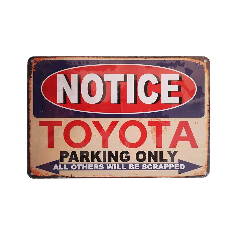 Vintage Metal Toyota Parking Wall Sign