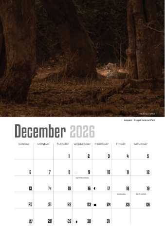 A4 Calendar  Wildlife Calendar 2026