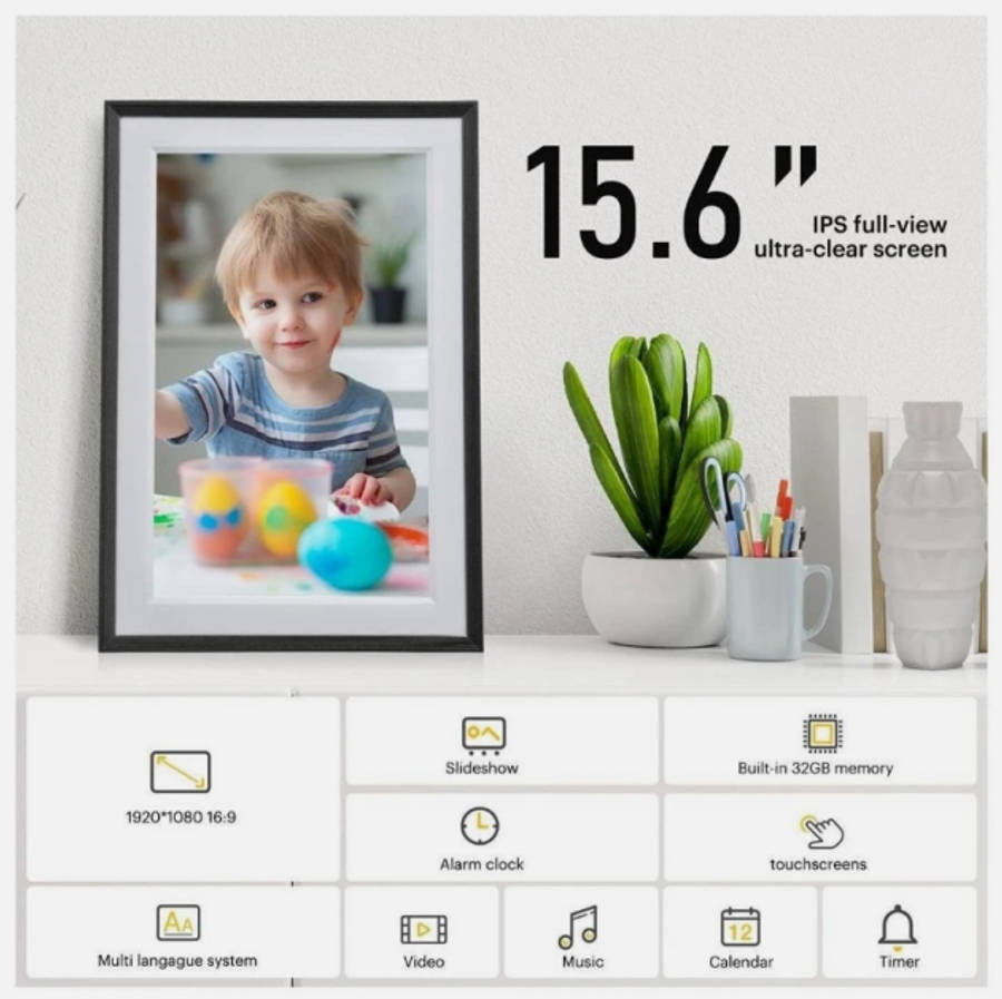 Kodak RCF-1561P 15.6-Inch Wi-Fi Digital Photo Frame (Black)