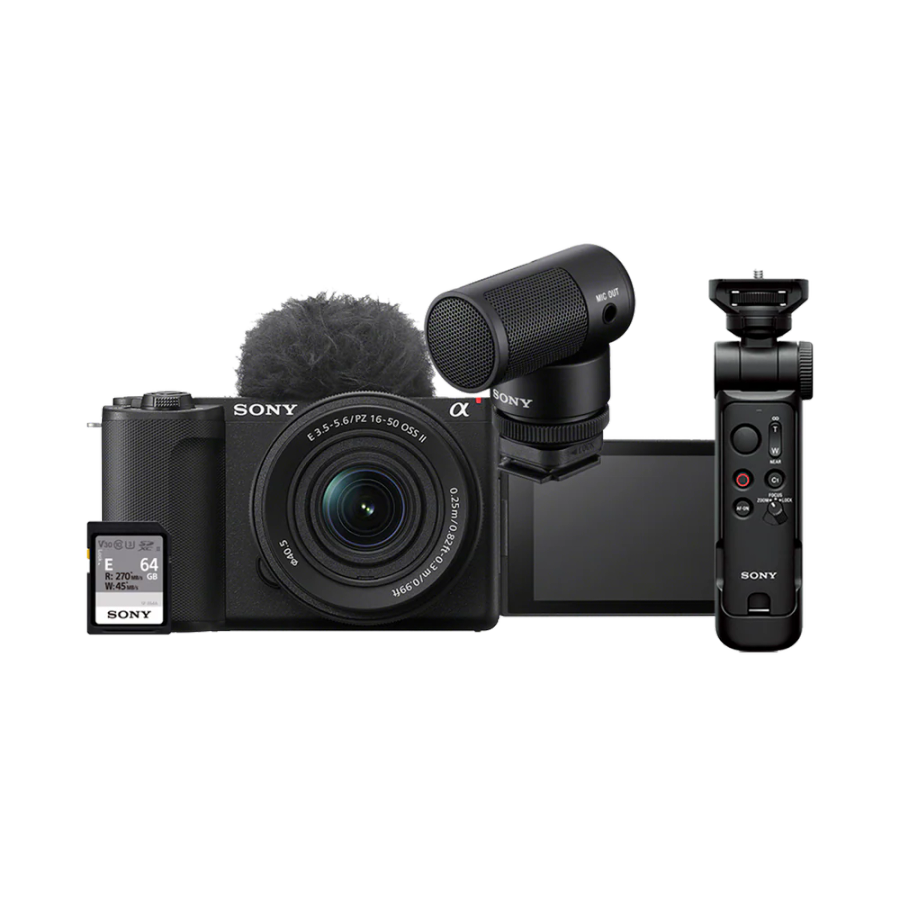 Sony ZV-E10 II Mirrorless Camera with 16-50mm II Lens Creator Kit (INCL GP-VPT3 GRIP+ECM-G1 MIC +...